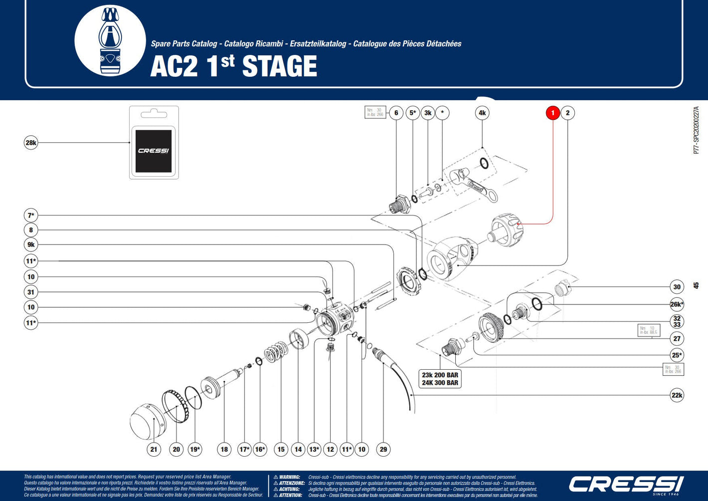 Yoke Screw for 1st stage